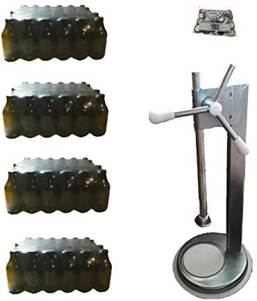 Generico 4 (Quattro) Pacchi di Bottiglia Birra cl 33 in pacchi da 30 Pezzi ciascuna, più 200 Tappi Corona, più Tappatrice Cromata