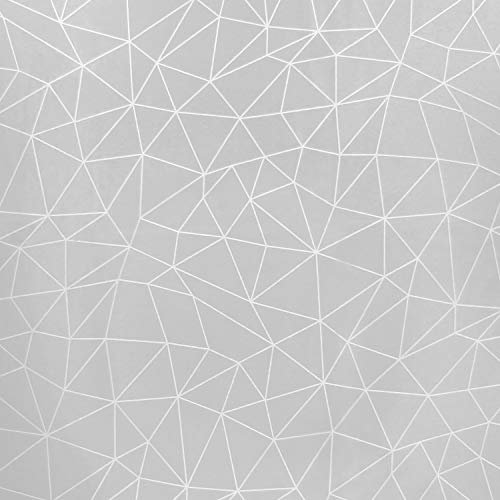 ORYX Mantel Hule Rectangular Geometrico Gris. Impermeable Antimanchas PVC 140 cm. x 20 Metros. Rollo Recortable. Interior y Exterior