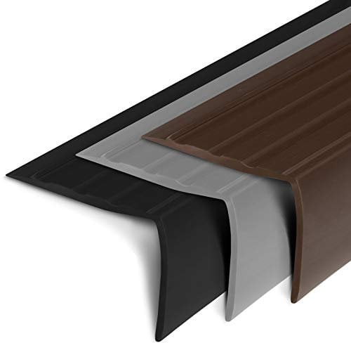 Floordirekt Treppenkantenprofil aus Vinyl Außenbereich Anti Rutsch Winkelprofil aus PVC Stufenkantenprofil 100 x 4,0 x 2,5 cm