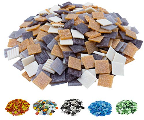 mosamare Glas Mosaiksteine zum Basteln - bunte Farbvarianten - (2x2 cm, 900g, ca. 340 St.) - Glasmosaik - Keine Kunststoffverpackung - Lila Mix