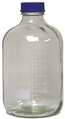 Karter Scientific 5000ml Glass Round Media Storage Bottles with GL60 Screw Cap, 3.3 Borosilicate, (Single)