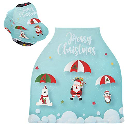 Weihnachtsmann-Weihnachtshimmel Autositz Baldachin Baby Autositzbezug Kinderwagenbezüge Einkaufswagenbezug Stillschutz Stillen fürs Kleinkind