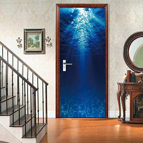 3D Türtapete Selbstklebend Türposter - Unterwasser - Türaufkleber Türfolie PREMIUM PVC Wasserfest Wandtattoo Für Schlafzimmer Wohnzimmer Tür Dekoration Tapete 86 x 200 cm