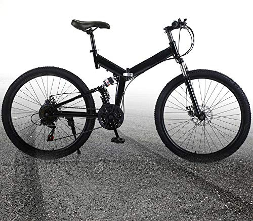 Fetcoi 26 Zoll Klappfahrrad Mountainbike Erwachsene 21 Gang Camping MTB Klapp Fahrräder mit Doppel-V-Bremse bis 150 kg für Outdoor Reisen Camping