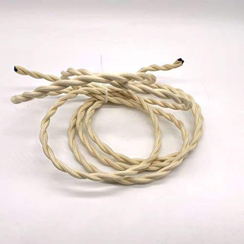 Pangocho Jinchao-Câble Electrique Textile Tissu de Style Vintage Fil 2 * 0.75mm 5m / 10m for DIY Projets (Color : Beige, Length : 10m)