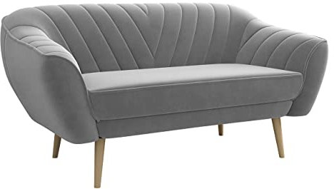 MKS MEBLE Sofa - Moderne Polstersofa - Skandinavische Deko Viki Loungesofa - DREI Personen Grau