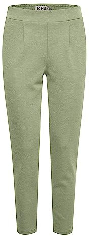 ICHI IHKATE Pique PA Damen Sweathose Sweatpants Relaxhose mit Stretch Enger Schnitt, Größe:L, Farbe:Willow Bough (180119)