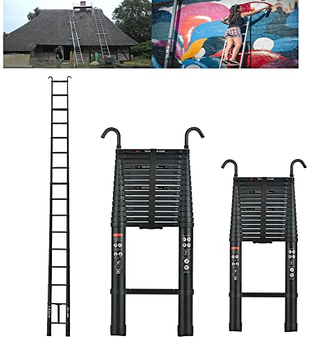 6,2 Meter Klappbare Teleskop-Trittleiter, Ausziehbare Leiter, rutschfeste Klappleiter, Tragbare Mehrzweck-Teleskop-Bodenleitern für Gestrichene Wände, Wechsel von Glühbirnen, Aluminiummaterial