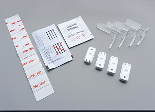 Home-Vision® Premium Plissee Faltrollo ohne Bohren zum Kleben Innenrahmen Blickdicht Sonnenschutz Jalousie für Fenster & Tür (Halterungen Set / 4 Stück,Zubehör)