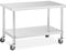 Royal Catering RCAT-120/70-W - Tavolo da lavoro in acciaio INOX con ruote, 70 x 120 cm, portata 158 kg