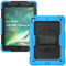 Carcasa para iPad 5/6 Generación (2017/2018) 9,7 Pulgadas, Funda de Silicona con Soporte y Correa de Mano giratoria de 360 Grados, Color Azul Claro
