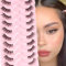 Glowing Win Demi Faux Cils Bande Transparente 3D Faux Cils Naturel 10 Paires Cat Eye Half Lashes Coin Cils Oeil de Chat Doux Corner Eyelashes