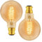 Caldarax B22 Vintage Bayonet Edison Light Bulbs, G80 Dimmable, Warm White 2700K, 400LM, AC 230V, Decorative Bulbs, Globe Vintage Spiral Filament Light, 2 Pack