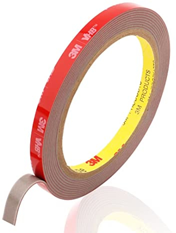 3mjiao-3M Double-Sided Adhesive Tape Extra Strong 3 m x 8 mm VHB Mounting Tape Waterproof Adhesive Tape Heat Resistant Black Foam Tape Waterproof Multifunctional Mounting Tape Adhesive Strip