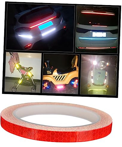 Supvox 2stücke Reflektierendes Aufkleberband Rot Sicherheitszubehör Für Fahrrad Und Motorrad Reflektierendes Band Für Felgen Und Radaußenlack Hochwertiges Band Für Nachtfahrten