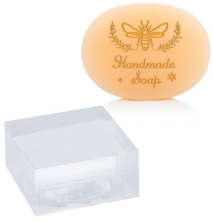 CRASPIRE Abejas Sellos de Jabón Sello de Acrílico Transparente Relieve DIY Animal Capítulo Impresión Moldes Suministros Regalo Hecho A Mano Jabón Sello Cuadrado para Arte Manualidades Galletas Arcilla
