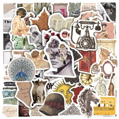 BDSHUNBF 100 Stück Sticker Aufkleber, Vintage Sticker Aesthetic Aufkleber, Sticker Set, Wasserdicht Vinyl Stickers, Boho Sticker Aufkleber für Skateboard Laptop Handy Koffer, für Erwachsene Kinder