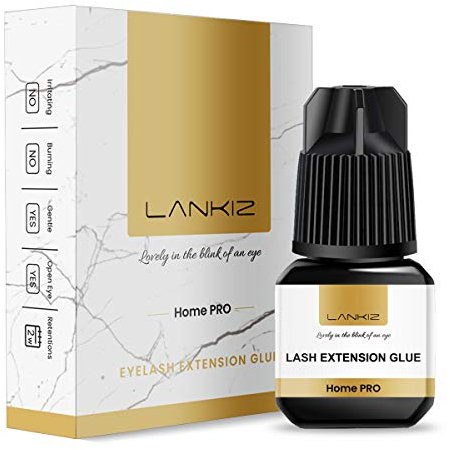 LANKIZ Cluster Lash Glue 5ml Eyelash Glue for Lash Cluster 3s Drying time 14 Days Retention Individual Lash Glue Semi-Permanent Eyelash Glue Black Waterproof Lash Adhesive for DIY