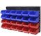 BaraSh Wall Mounted Storage Bins Backboard DIY Stackable Workshop Storage for Tools Hardwares Crafts Plastic Bin Panel Rack with Screws for Tool Shed Garage Workshop,2 pcs Blue & Red Wall Mounted Gara