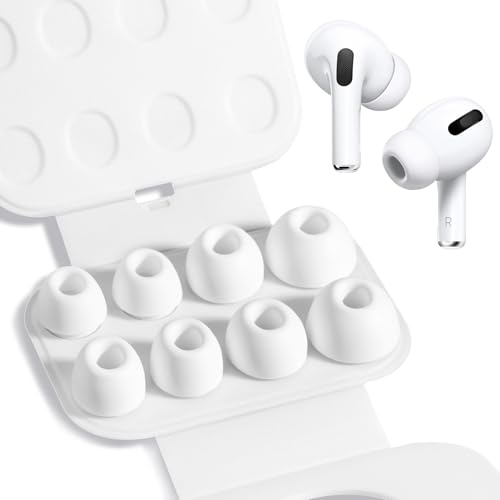 BillyBath 4 Paar Ersatz Ohrstöpsel Silikontips für Airpods Pro/Airpods Pro 2 mit Loch zur Geräuschreduzierung, Anti Rutsch Soft Silikon Airpods pro Ersatz-ohreinsätze (Verschiedene Größen,XS/S/M/L)