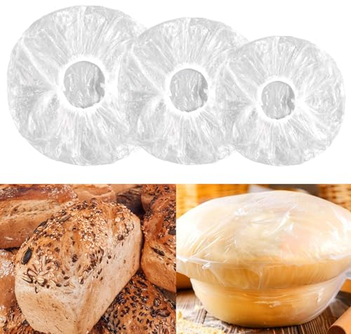 100 Pcs Reusable Bowl Covers for Bread Proofing, Plastic Proofing Bowls Cover for Bread Rising, Sourdough Bread Baking Supplies with Elastic, Banneton Bread Proofing Basket Cover for Storage