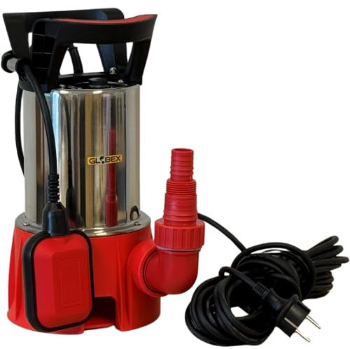 GLOBEX Pompa ad Immersione Acque Sporche, GX 750 PS, Inox 750W, Movimentazione di Acque Sporche, Svuotamento Serbatoi, Garage, Cantine, Interruttore Automatico Galleggiante