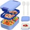 BIBURY Lunch Box, Upgraded Leakproof Bento Box for Kids Adults, Lunchbox with 4 Compartments, Cutlery and 2 Sauce Pot Set, BPA Free, Microwave and Dishwasher Safe Snack Box Sandwich Box, 1.9L - Blue