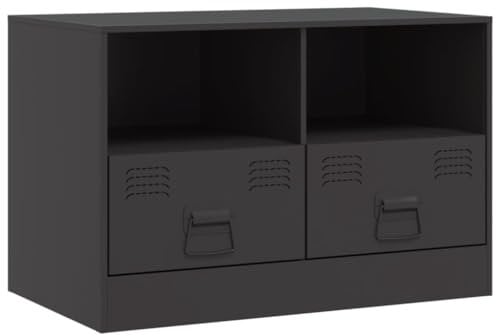 vidaXL Meuble TV Noir 67x39x44 cm Acier