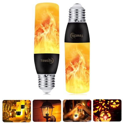 Yewclls Flammen Glühbirne E27 Flammeneffekt Licht, Flackernde Licht Effekt 3.5W LED Außenleuchte Flackerlicht für Halloween Haus Garten Bar Party Hochzeit Restaurant Valentinstag Deko