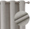 Joydeco Custom Size 100% Blackout Linen Curtain Bedroom, Faux Linen Textured Thermal Insulated Eyelet Curtain for Light Blocking Noise Reducing, Greyish White - 1 Panel