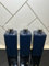 Bathroom Pump Bottles, Set of 3, 500ml Navy Square with Silver and Natural Pumps