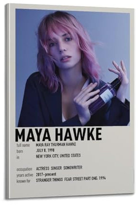 nshdahns Poster mit Maya-Hawke-Motiv, Vintage-Kunst, Raumdekoration, ästhetisches Schlafzimmer-Poster für Schlafzimmer, 20 x 30 cm, Rahmenstil