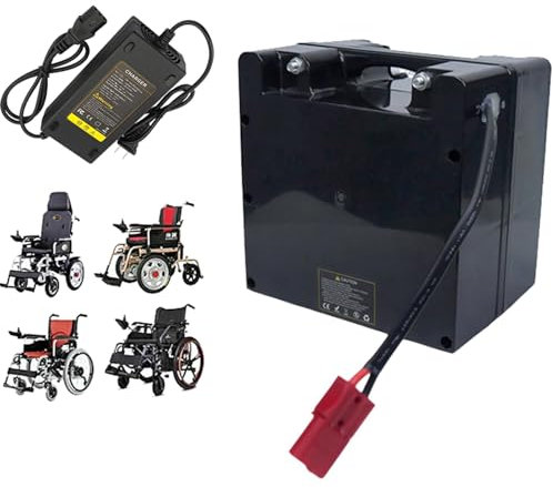 JHKJ Batterie Lithium-ION 24V 10Ah 20Ah 30Ah Batterie pour Fauteuil Roulant électrique 24V 40Ah 50Ah 60Ah 70Ah avec Chargeur pour Kits de Moteurs 200W-1700W,24v65ah