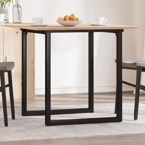 Xichuzi Esstisch O-Gestell 80x80x75 cm Massivholz Kiefer und Gusseisen, Dining Table, Esszimmertisch, Küchentisch, Tisch Esszimmer, Küchen Tisch, Kitchen Table, Mehrzwecktisch - 3282673