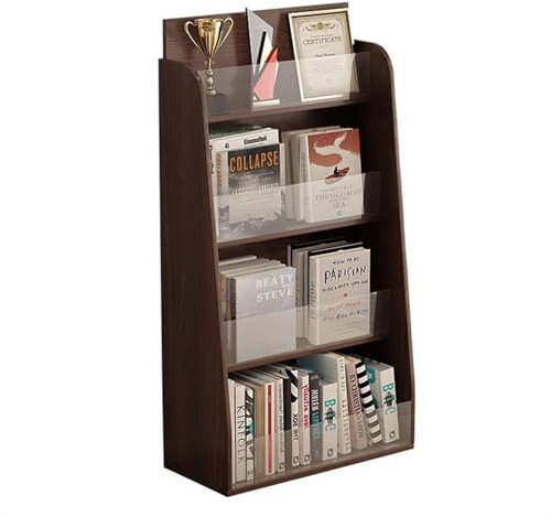 JMOZHCD Spleißzeitungsständer, Bodenzeitungsständer, Holzbroschürenständer, vertikaler Broschürenhalter, bodenstehender Informationsständer (One Color)