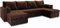 Masseno Ecksofa NAKO mit Schlaffunktion U-Form, Sofa mit Bettkasten, Wohnzimmersofa, Couch, Soffa, Bettsofa, Couchgarnitur- Braun, Kronos 06