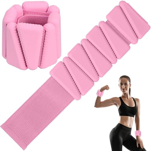 KOOOGEAR Lot de 2 poids de poignet réglables en silicone pour fitness, mouvement, course, jogging, gymnastique (2 pièces rose)
