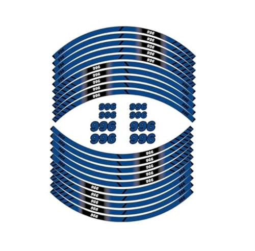 GKHUBJFH Felgenaufkleber Magnete Motorrad Vorne Hinten Felge Aufkleber Abdeckung Rad Film Grenze Reflektierende Aufkleber wasserdichte Aufkleber Aufkleber Für 996 999(Blue,996)