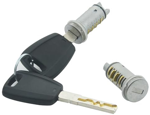 Kalunfex 2 Pcs cilindri di bloccaggio della serratura della porta per F-T 500 Panda Punto Romeo 156 Serratura Cilindretto 71771348
