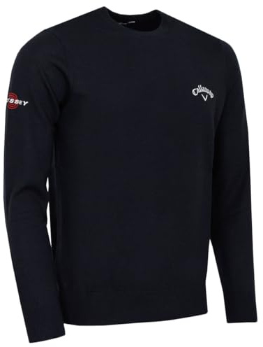 Callaway Mens Crew Neck Merino Mix Thermal Opti-Dri Easy Care Golf Sweater