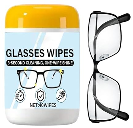 Lingettes nettoyantes pour lunettes, 40 pièces Nettoyant à séchage rapide - Lingettes nettoyantes pour lentilles de lunettes | Téléphone portable Ordinateur Portable Écran Écran Télévision Caméra