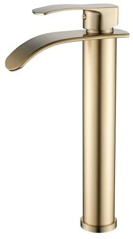 Beelee Edelstahl Wasserfall Küchenarmatur Gebürstetes Gold Einhebelmischer