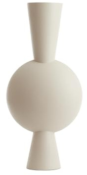 Light & Living Vase Kavandu - Weiß - 37.5x22x81cm | Oval - Modern - Metall - Blumenvase - Vase für Trockenblumen - Vasen decko