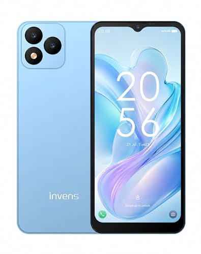 invens NOTE TK01 Unlocked 4G Smartphone, Android 12 Mobile Phone, 6.6 HD+ Display, 4250mAh Battery, 16MP+5MP Camera, 3GB RAM + 32GB ROM/256GB Expandable, Dual SIM, Face Unlock, OTG/GPS, Blue