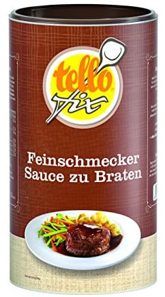 Tellofix Feinschmecker Sauce - Dunkle Bratensauce zum Kochen 752g | Dunkle Bratensauce zum Kochen und Verfeinern für Küche, Genuss, ohne Konservierungsstoffe