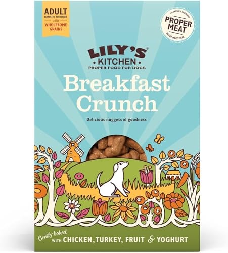 Lily‘s Kitchen Vollwertiges Trocken Hundefutter Breakfast Crunch für ältere Hunde (800g) Huhn, Pute, Früchten und Joghurt