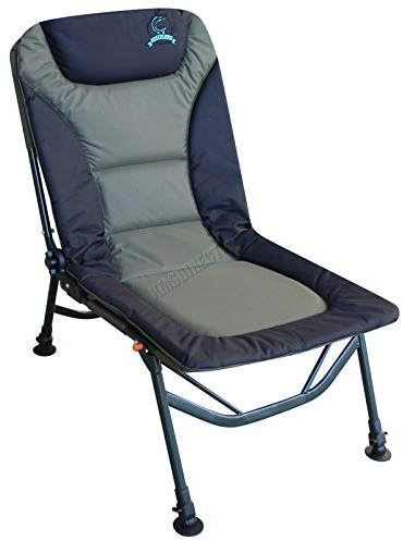 CARPZILLA Portable Fishing Chair | XL Heavy Duty Camping Recliner Chair | Adjustable Legs | Ideal For Carp Fishing Equipment - Khaki Green