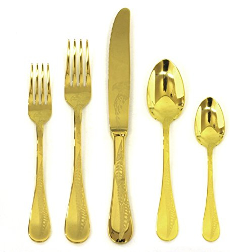 MEPRA Caccia Oro Servizio, 20 Pezzi, Acciaio Inossidabile 18/10 Cesellato