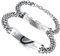 Aroncent Partner Armbänder Freundschaftsarmband Partnerarmbänder: 2PCS Herren Damen Edelstahl Gliederarmband Lieben Armband Herz Freundschaftsarmband mit Real Love Gravur Rosegold Schwarz Silber