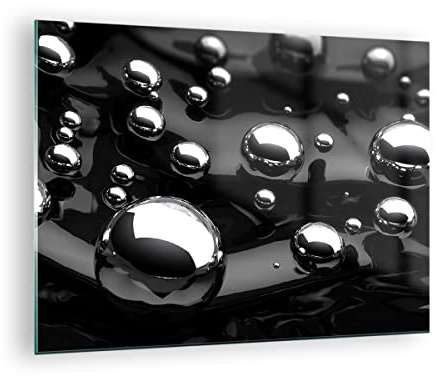 ARTTOR Bilder auf Glas 70x50cm Wandbild Glasdruck 3D - 2525 | Chrom Metall Spiegelung Klein Modern Dekoration Wohnzimmer Schlafzimmer Küche Wanddeko Kunstdruck Art Wall Decor ARTTOR